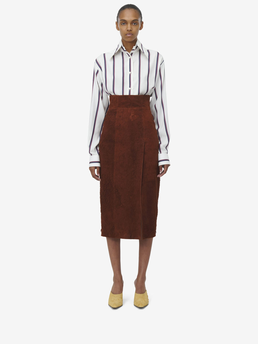 ALEXANDER MCQUEEN - Suede Pencil Skirt - Item 817925Q5AOR212
